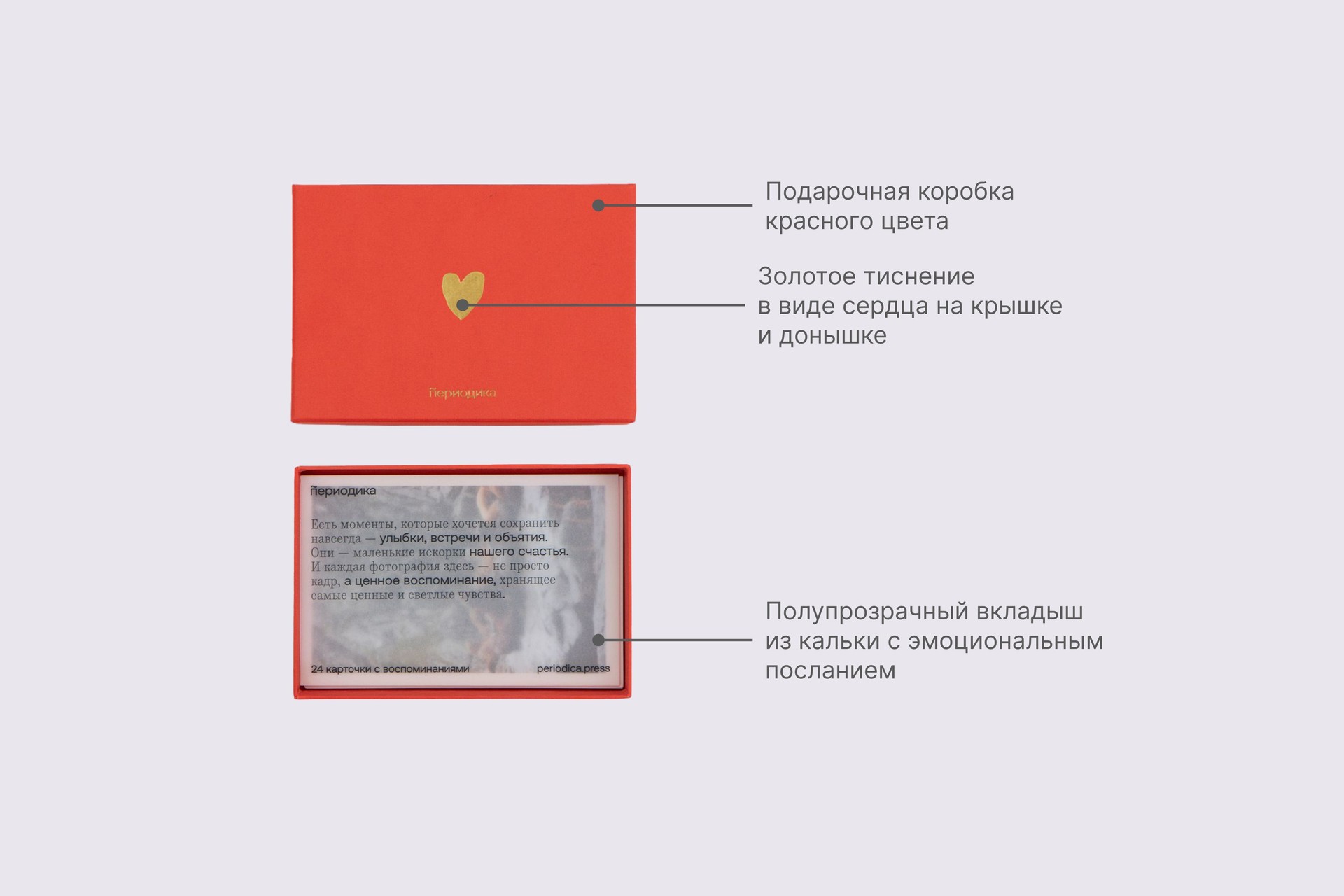 Открытки в красной подарочной коробке 